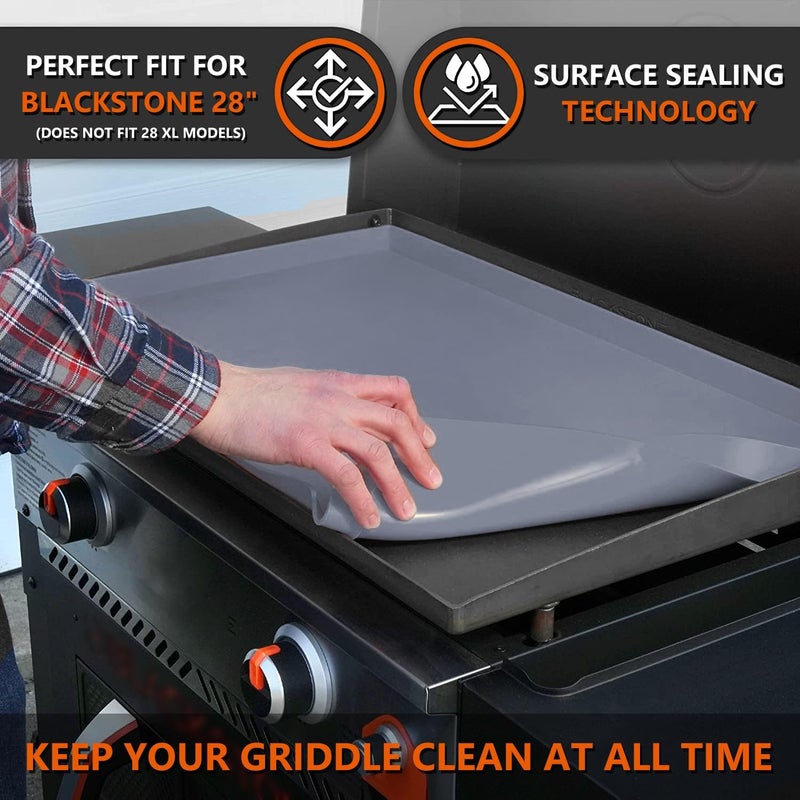Protebox 28" Silicone Griddle Mat for Blackstone 28 Inch Grill, Heavy Duty Food Grade Silicone Griddle Cover, Protect Your Grill from Dirt & Rust All Year Round (Gray) - Image 2